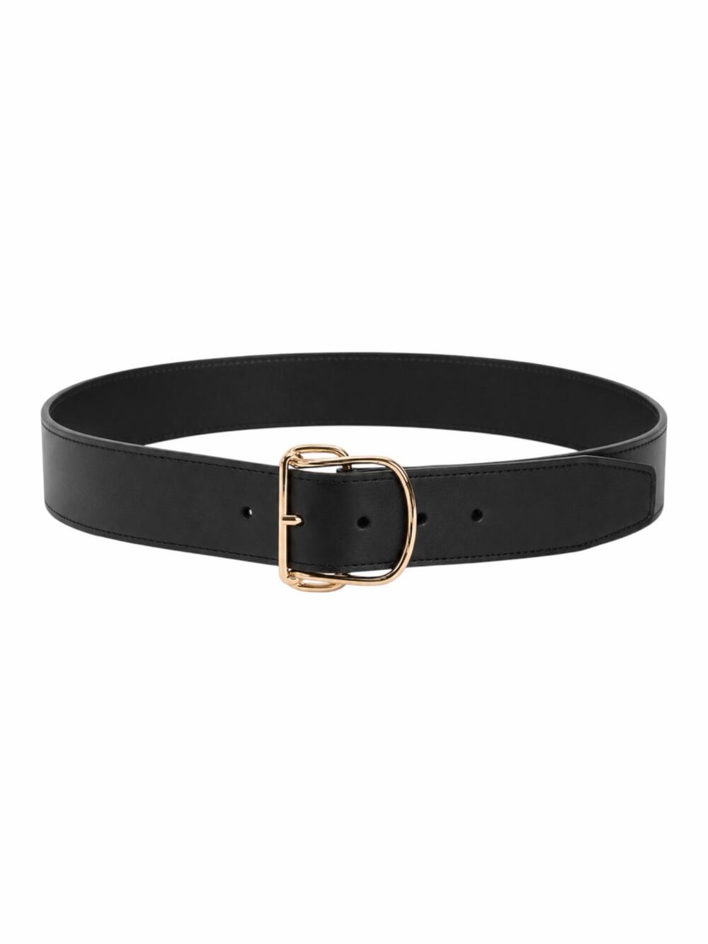 Toteme Swirl Leather Belt Black Gold Buckle Size 90cm/ 35"